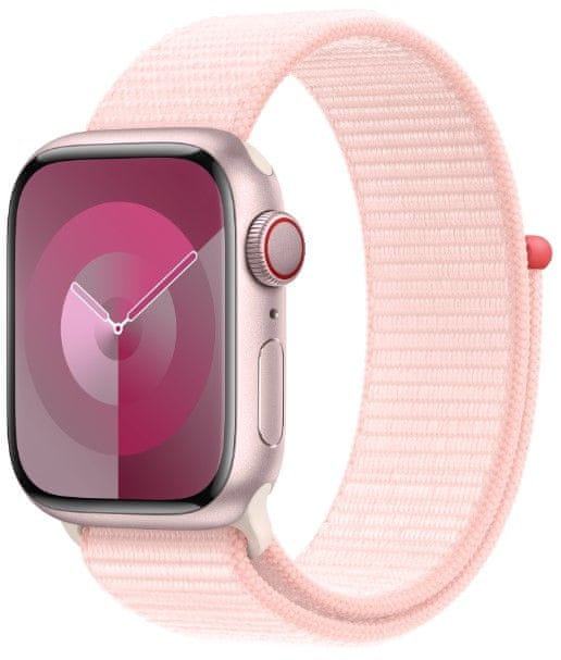 Apple Watch Series 9, Cellular, 41mm, Pink, Light Pink Sport Loop (MRJ13QC/A)